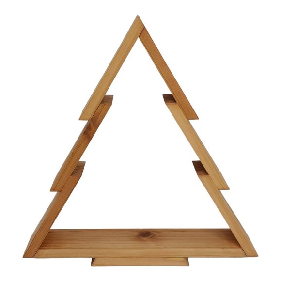 Handcrafted Christmas Tree Wooden Decoration Tabletop Mantel Rustic 13" Tall x 1 - Picture 4 of 10